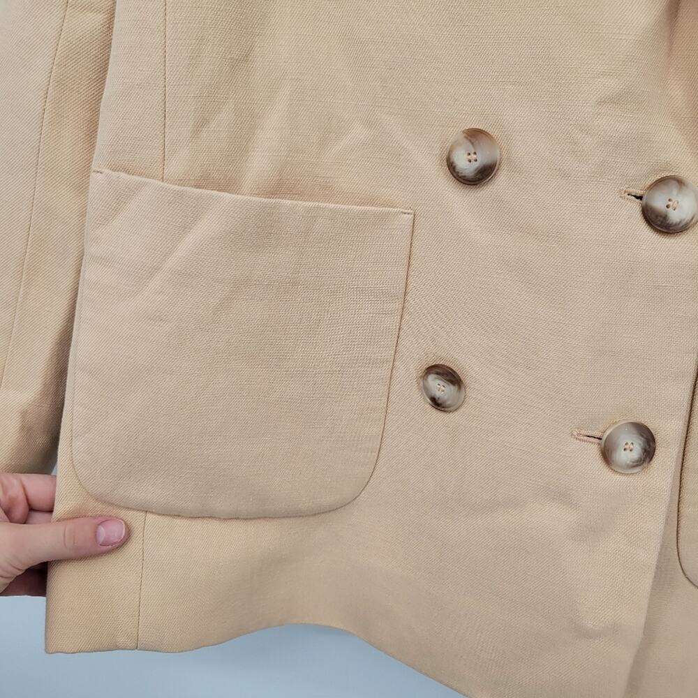Sezane Paris Michele Jacket Blazer in a Pale Yellow Mottled Ecru Size 38 Medium - Picture 8 of 16